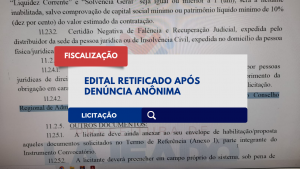 Read more about the article Edital é retificado após denúncia anônima pelo ALÔ FISCAL