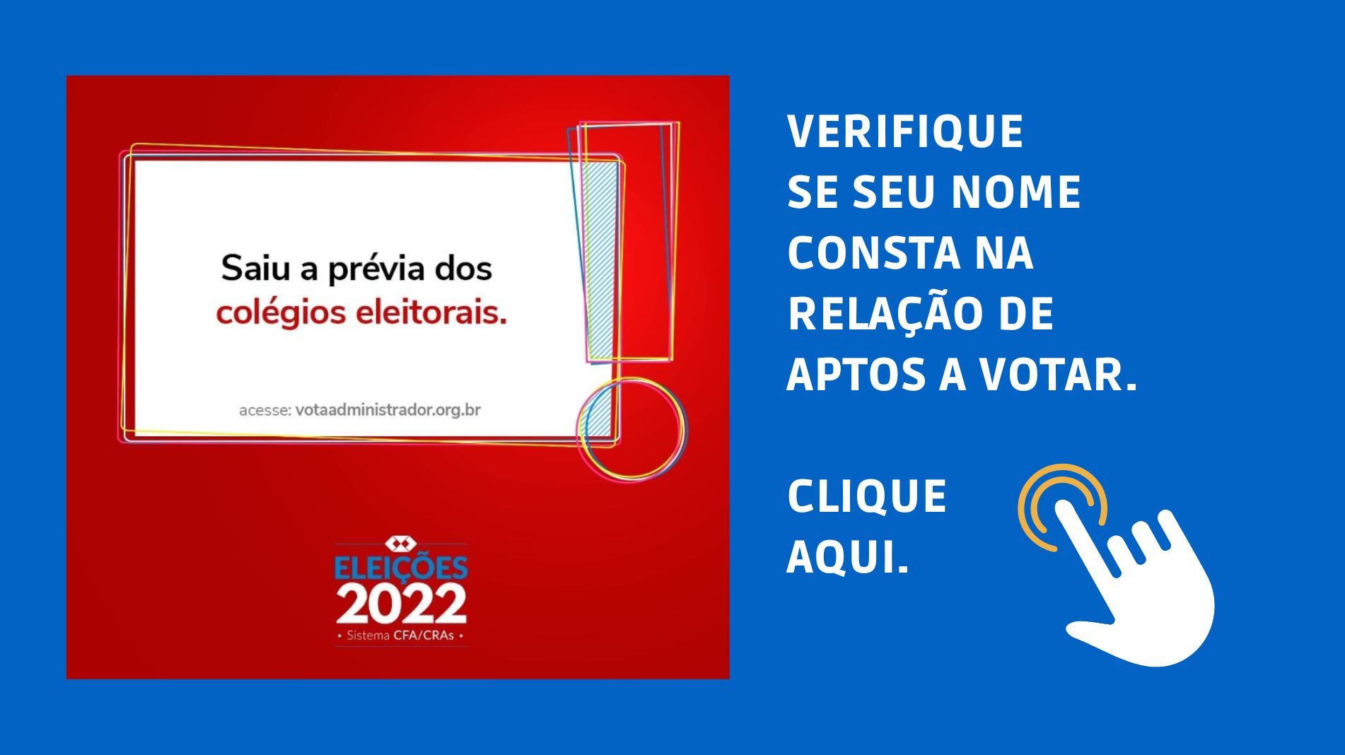 You are currently viewing ELEIÇÕES CFA | A prévia dos colégios eleitorais foi divulgada. Verifique se seu nome consta na relação.