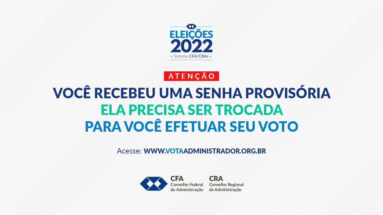 Read more about the article ELEIÇÕES CFA/CRAs: Senhas de acesso para votação são entregues